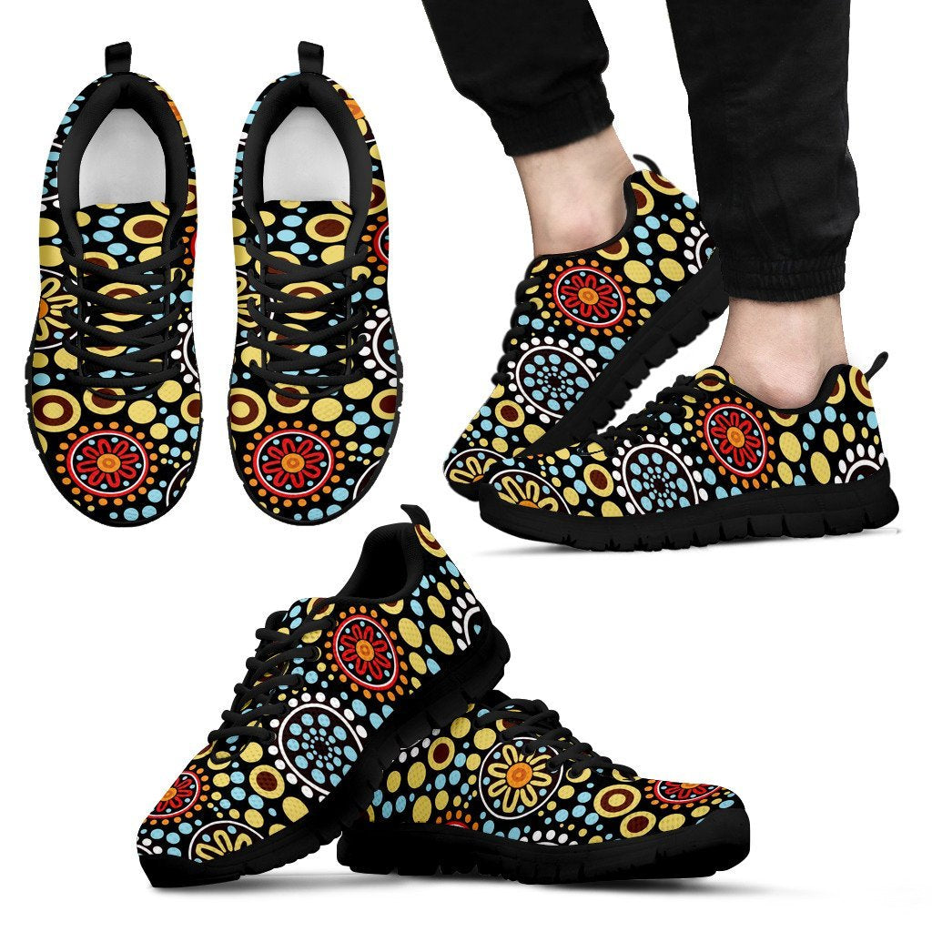 Aboriginal Sneakers, Indigenous Patterns Bohemian Color Art - 08 - Vibe Hoodie Shop