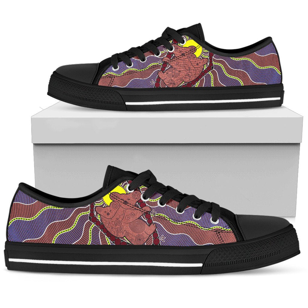 Canvas Shoes - Koala Shoes Aboriginal Patterns Family - Low Top - Vibe Hoodie Shop