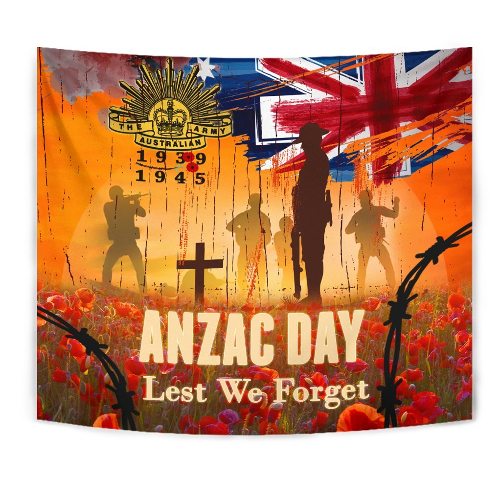 Australia ANZAC Day 2021 Tapestry - ANZAC Day Commemoration 1939 - 1945 V2 - Vibe Hoodie Shop