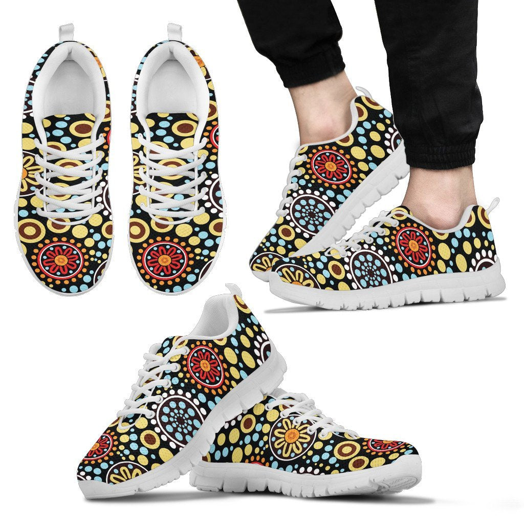 Aboriginal Sneakers, Indigenous Patterns Bohemian Color Art - 08 - Vibe Hoodie Shop