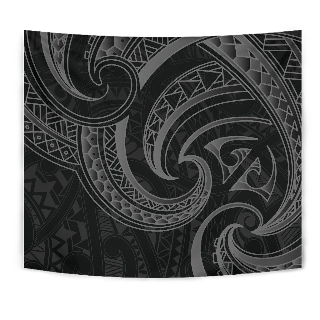 New Zealand Maori Mangopare Tapestry Polynesian - Black - Vibe Hoodie Shop