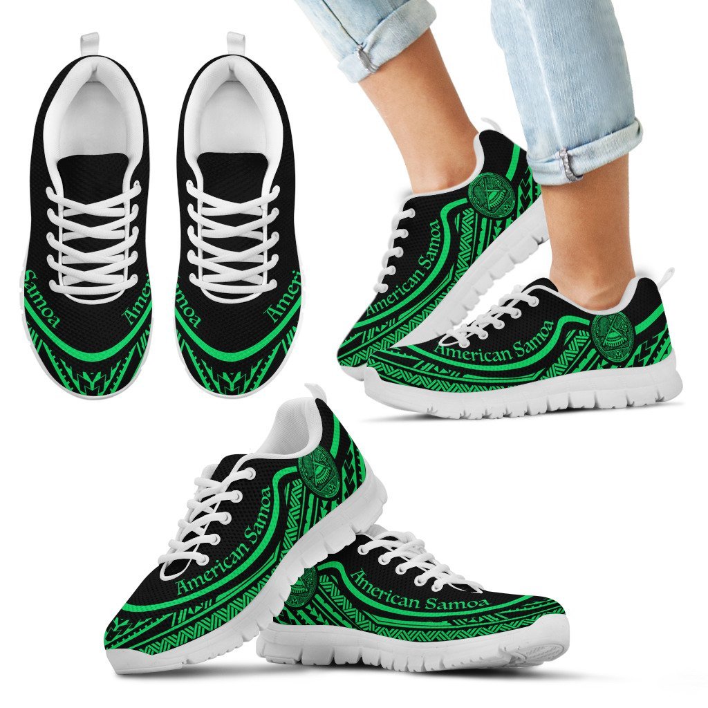 American Samoa Wave Sneakers Green Color - Vibe Hoodie Shop