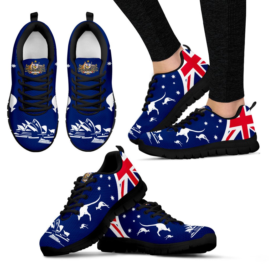 Sneakers - Australian Coat Of Arms Shoes Kangaroo Sydney Opera - Unisex - Vibe Hoodie Shop