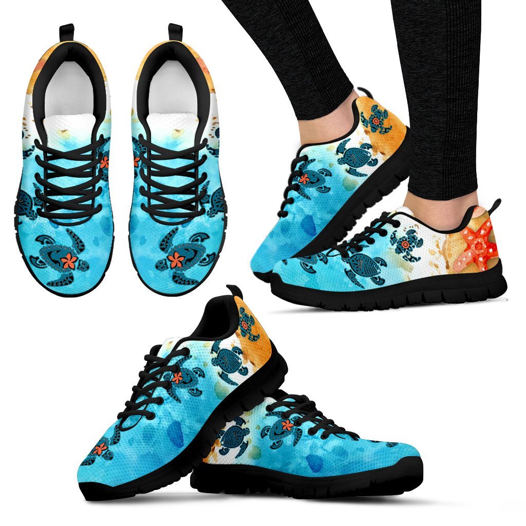 Unique Turtles Swim On Beach Men's / Women's Sneakers (Shoes) - Vibe Hoodie Shop