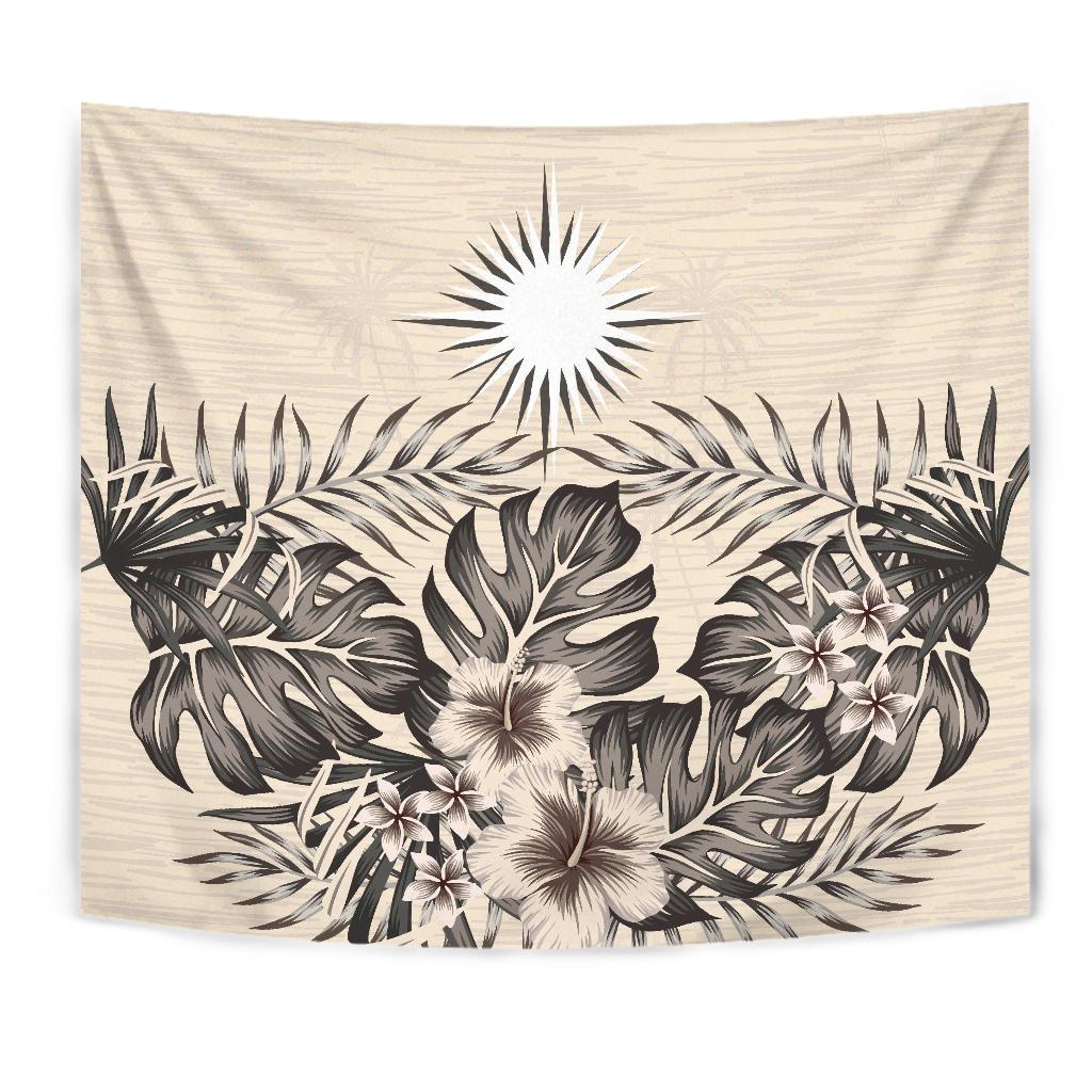 Marshall Islands Tapestry - The Beige Hibiscus - Vibe Hoodie Shop