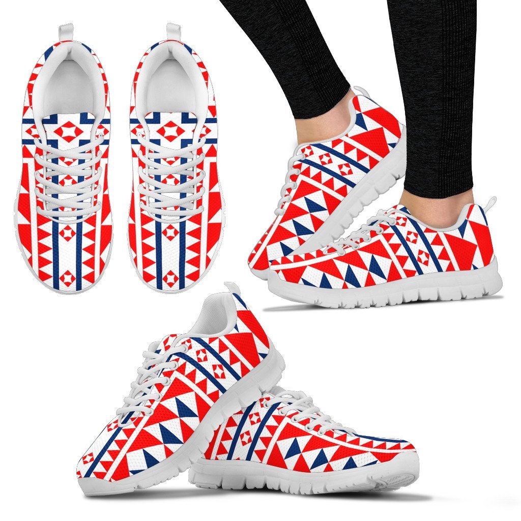 Fiji - Fijian Masi Tapa Design On Flag Men's / Women's Sneakers (Shoes) - Vibe Hoodie Shop