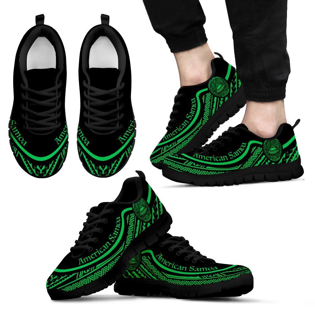 American Samoa Wave Sneakers Green Color - Vibe Hoodie Shop