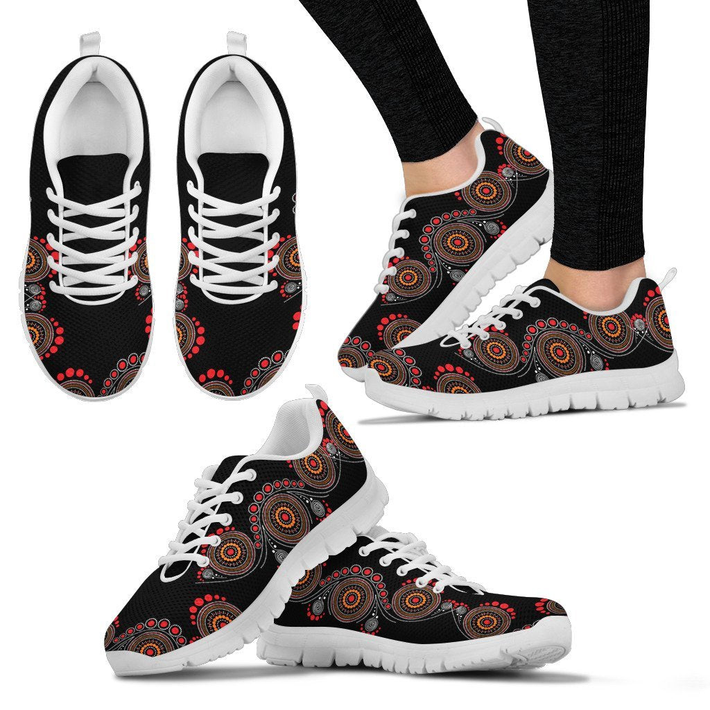 Aboriginal Sneakers, Circle Dot Painting - Vibe Hoodie Shop