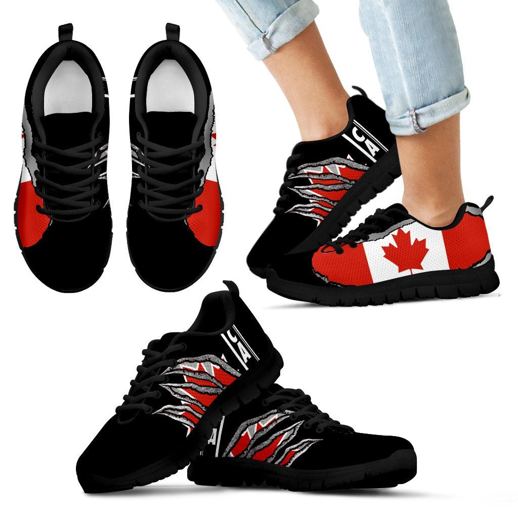 Canada Sneakers Adamantium With Flag - Vibe Hoodie Shop