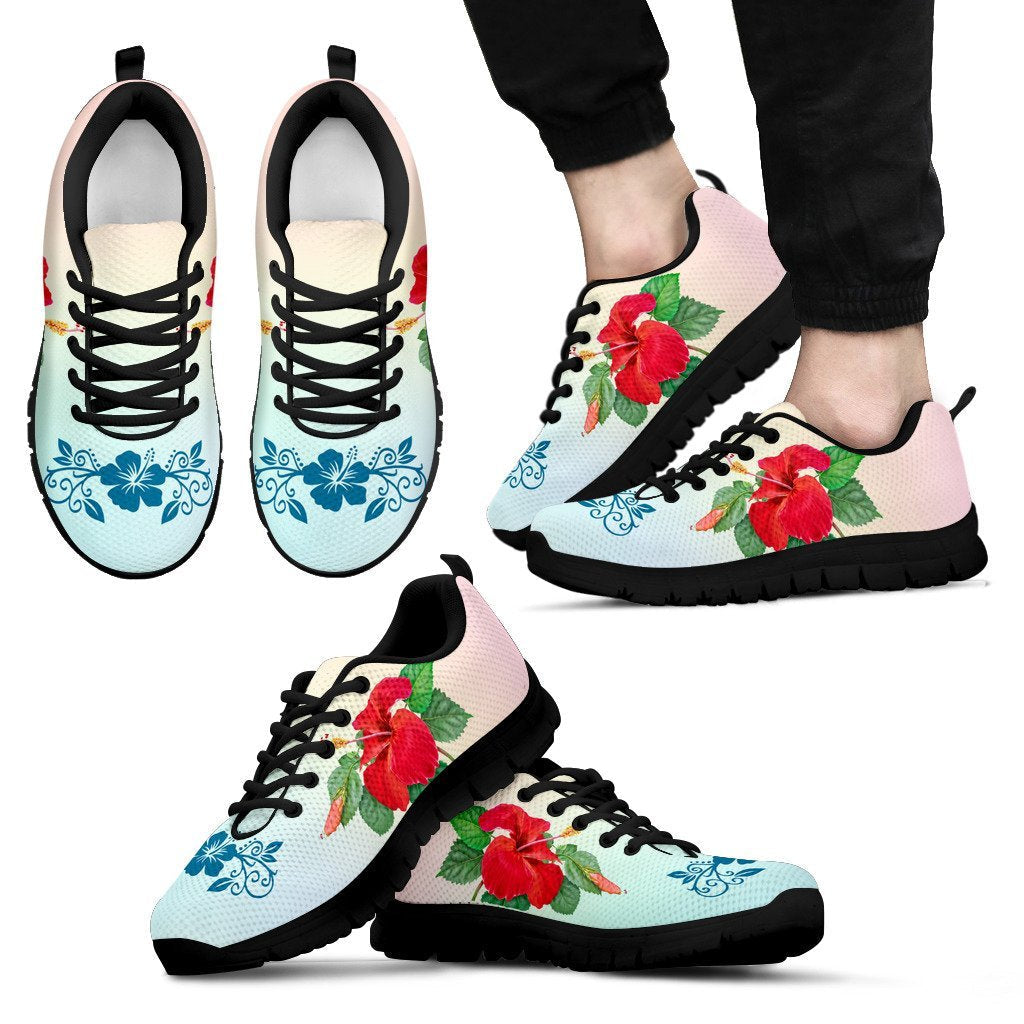 Fiji Shoes - Hibiscus Flowers Under The Rainbow Shoes - Vibe Hoodie Shop