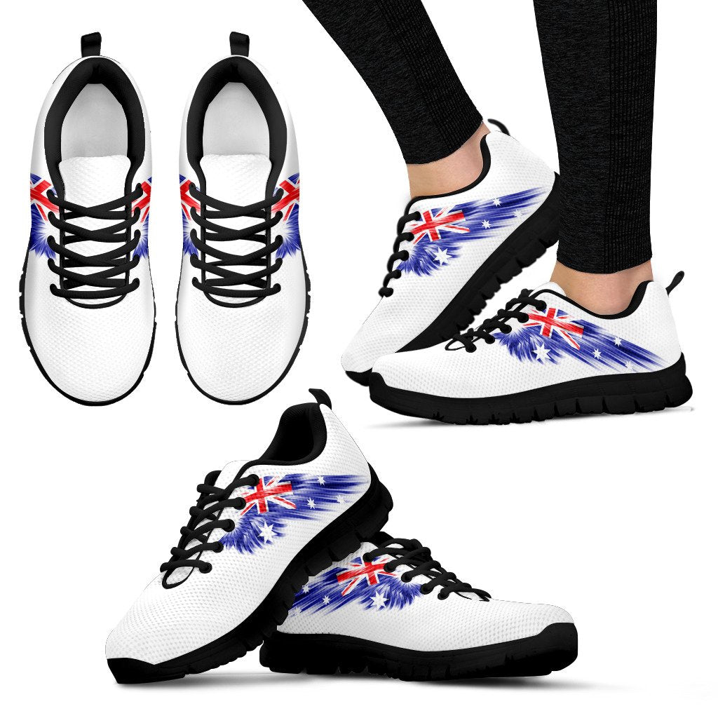 Sneakers - Aus Flag Shoes Wings White Version - Unisex Sneakers - Vibe Hoodie Shop