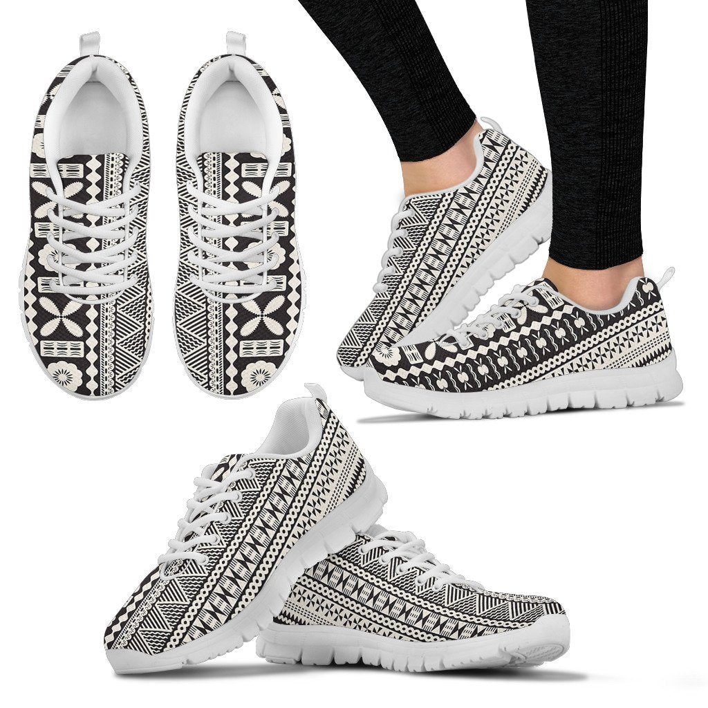 Fiji - Fijian Tapa Pattern Men's/Women's Sneakers (Shoes) - Vibe Hoodie Shop