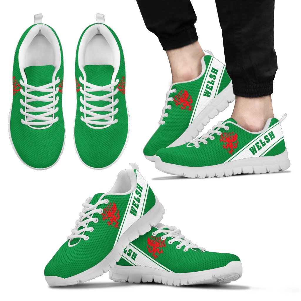 Wales Flag Sneakers - Line Style 01 - Vibe Hoodie Shop