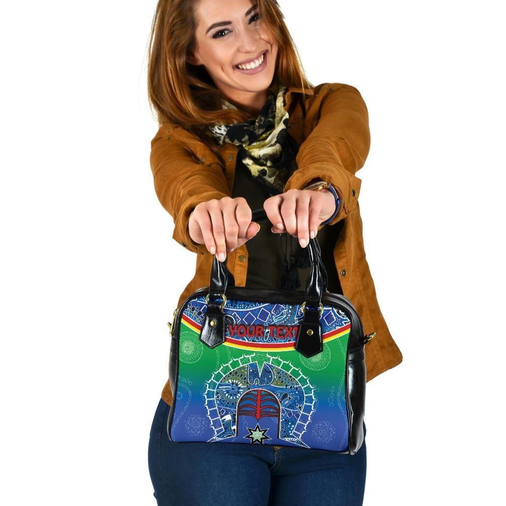 Personalised Shoulder Handbag - Torres Strait Symbol With Aboriginal Patterns - Vibe Hoodie Shop