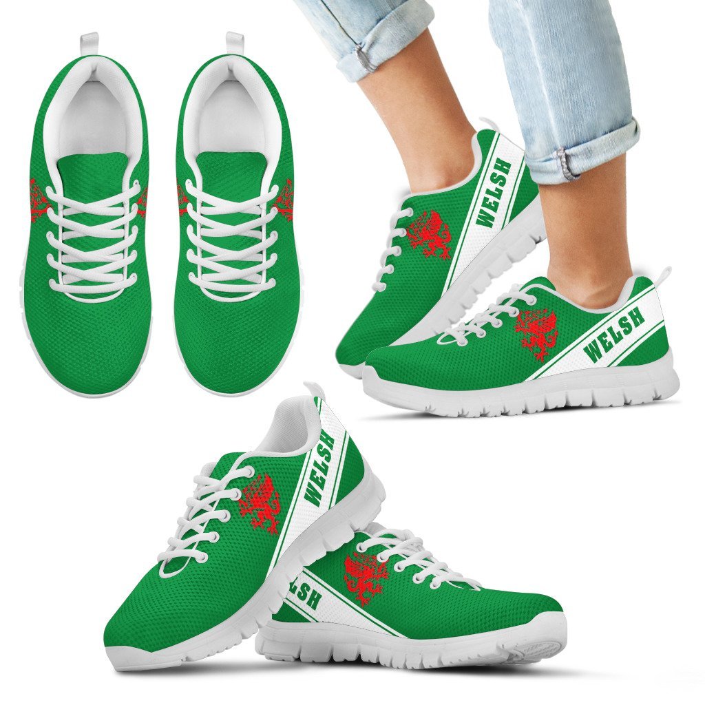 Wales Flag Sneakers - Line Style 01 - Vibe Hoodie Shop