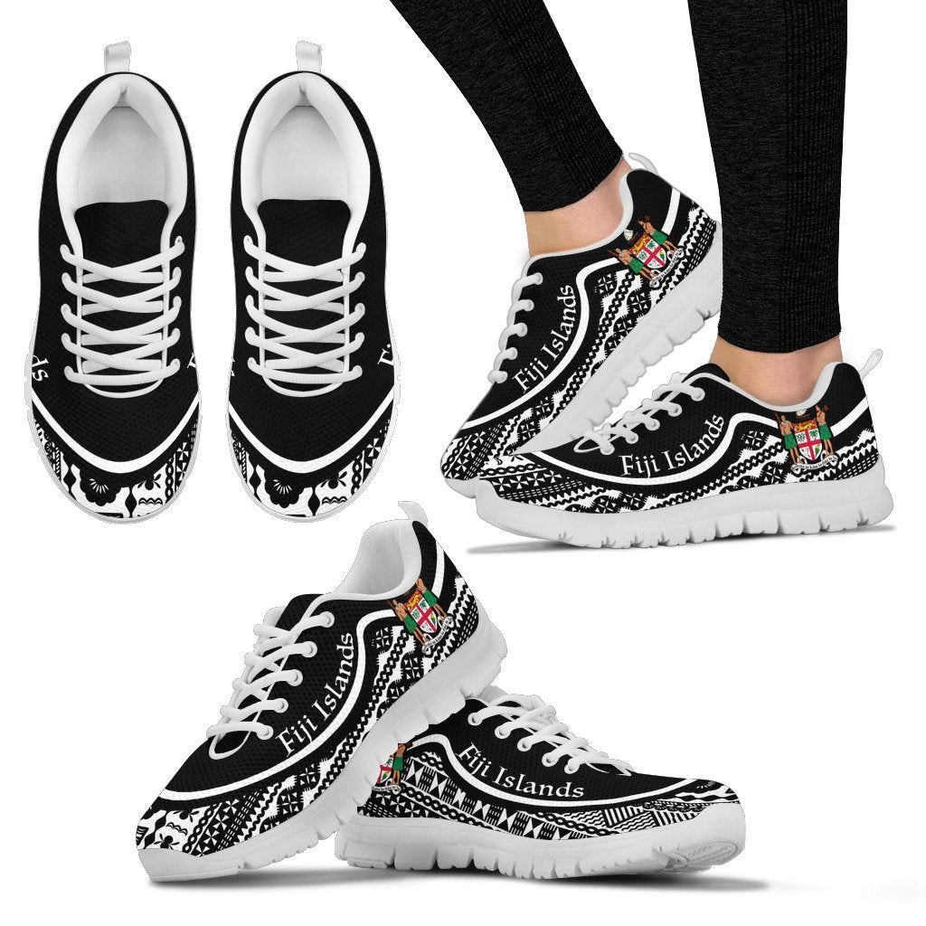 Fiji Islands Wave Sneakers Black White Color - Vibe Hoodie Shop