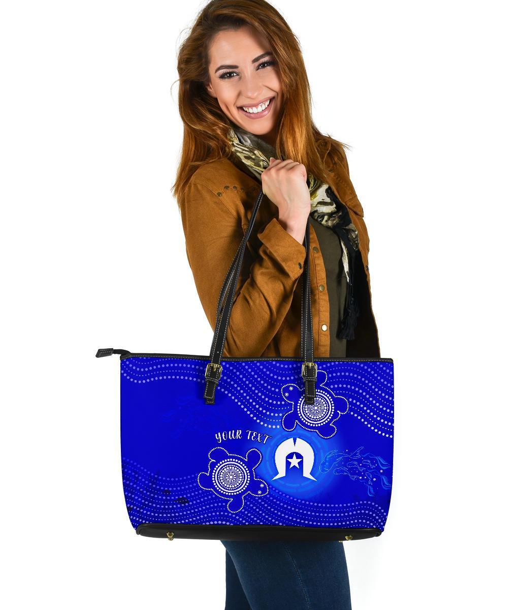 custom-torres-strait-islanders-large-leather-tote-torres-symbol-with-indigenous-turtle