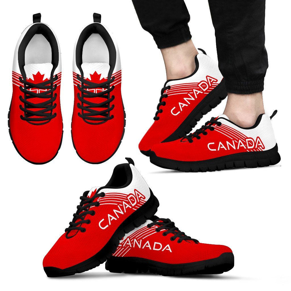 Canada Maple Leaf Sneakers - Stripes Style - Vibe Hoodie Shop