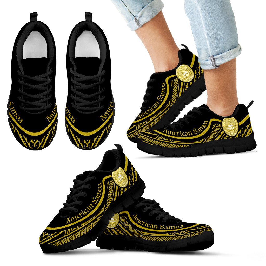 American Samoa Wave Sneakers Gold Color - Vibe Hoodie Shop