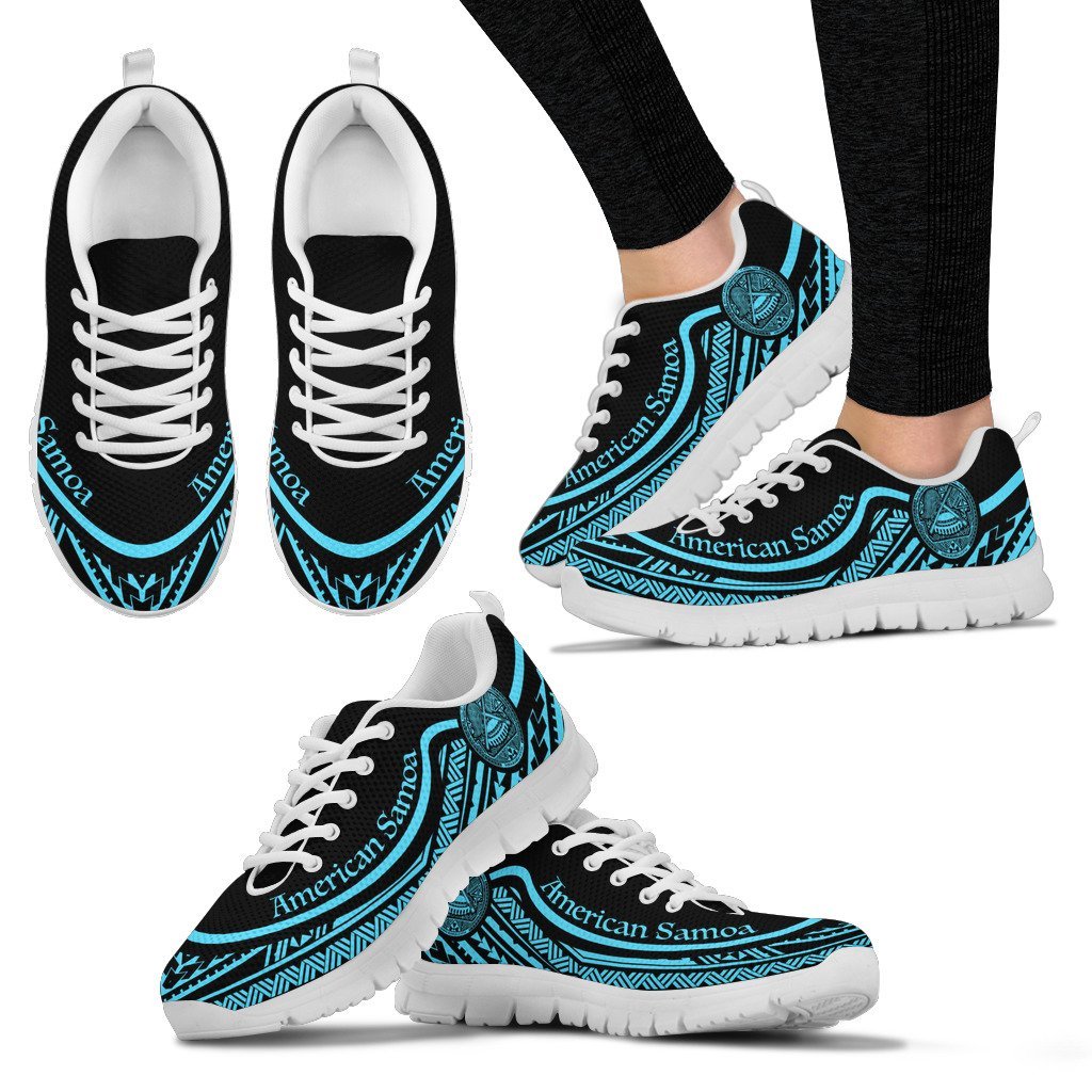 American Samoa Wave Sneakers Blue Color - Vibe Hoodie Shop