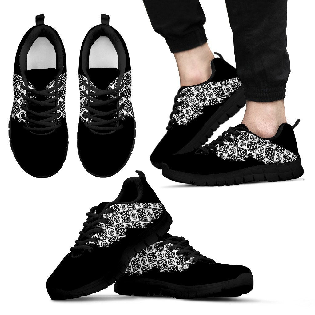 Fiji Tapa Check New Shop Wings Black Style Men's / Women's Sneakers (Shoes) - Vibe Hoodie Shop