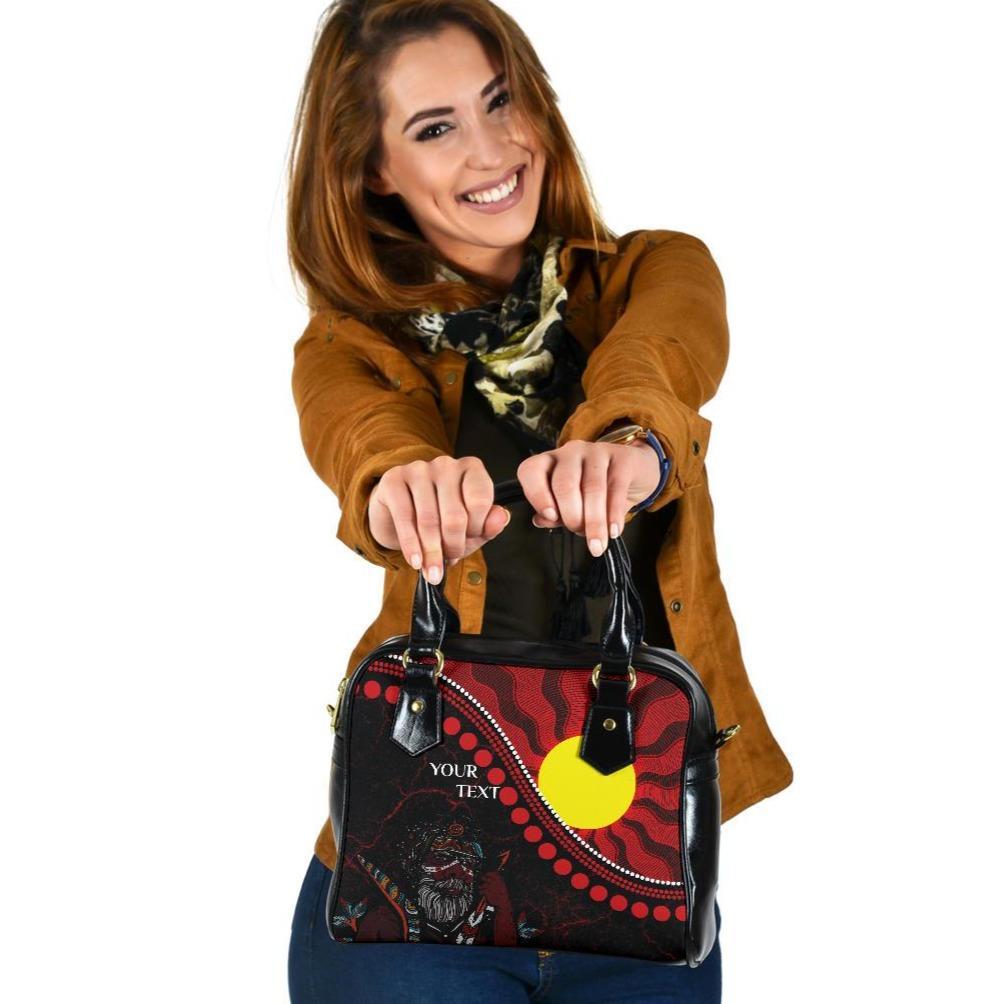 Custom Aboriginal Shoulder Handbag - Indigenous People And Sun - Vibe Hoodie Shop