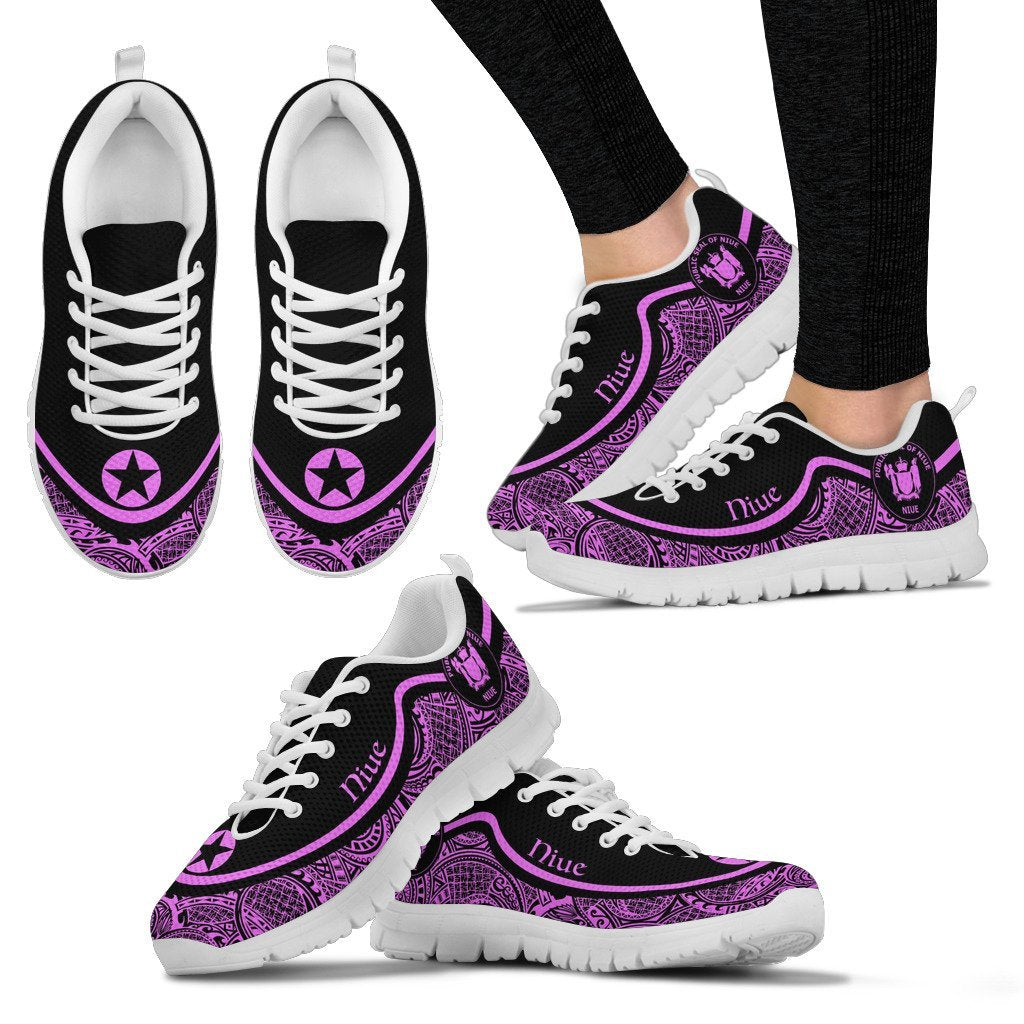 Niue Wave Sneakers - Polynesian Pattern Purple Color - Vibe Hoodie Shop