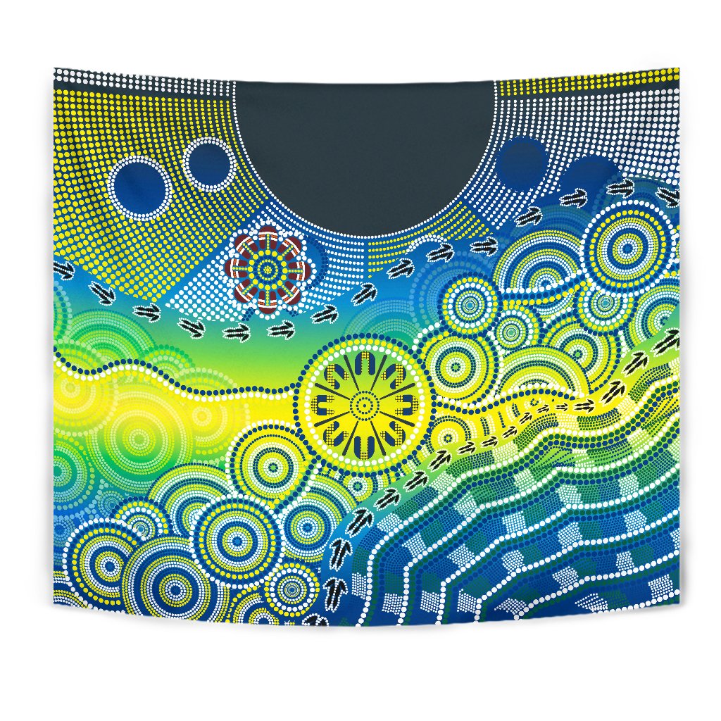 Aboriginal Tapestry - Dot Painting Indigenous Circle Patterns - Vibe Hoodie Shop