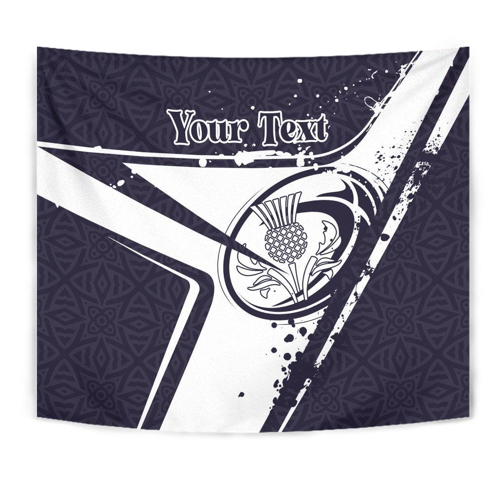 (Custom Text) Scotland Rugby Personalised Tapestry - Scottish Rugby - Vibe Hoodie Shop