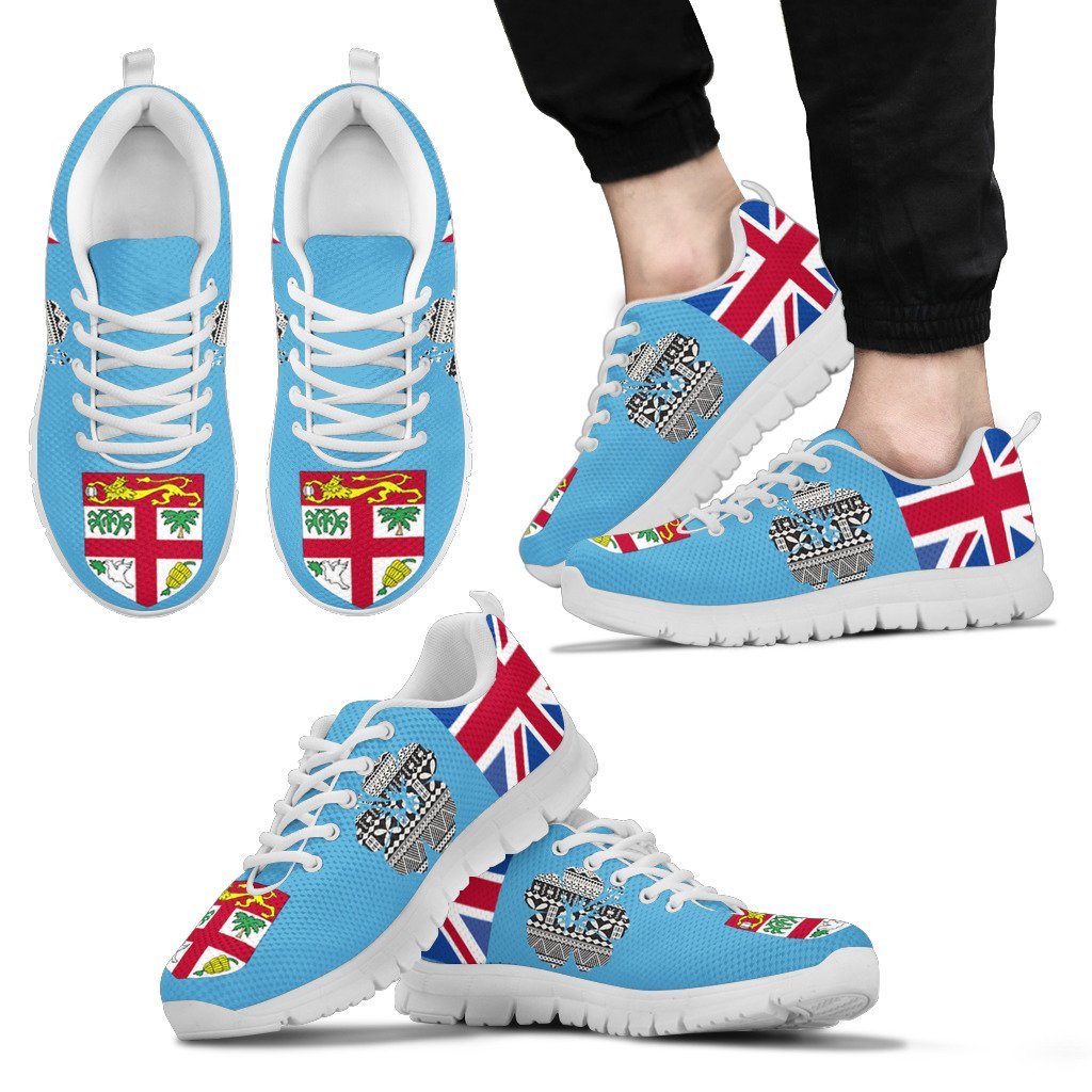 Fiji - Fijian Flag Tapa Hibiscus Men's / Women's Sneakers (Shoes) - Vibe Hoodie Shop