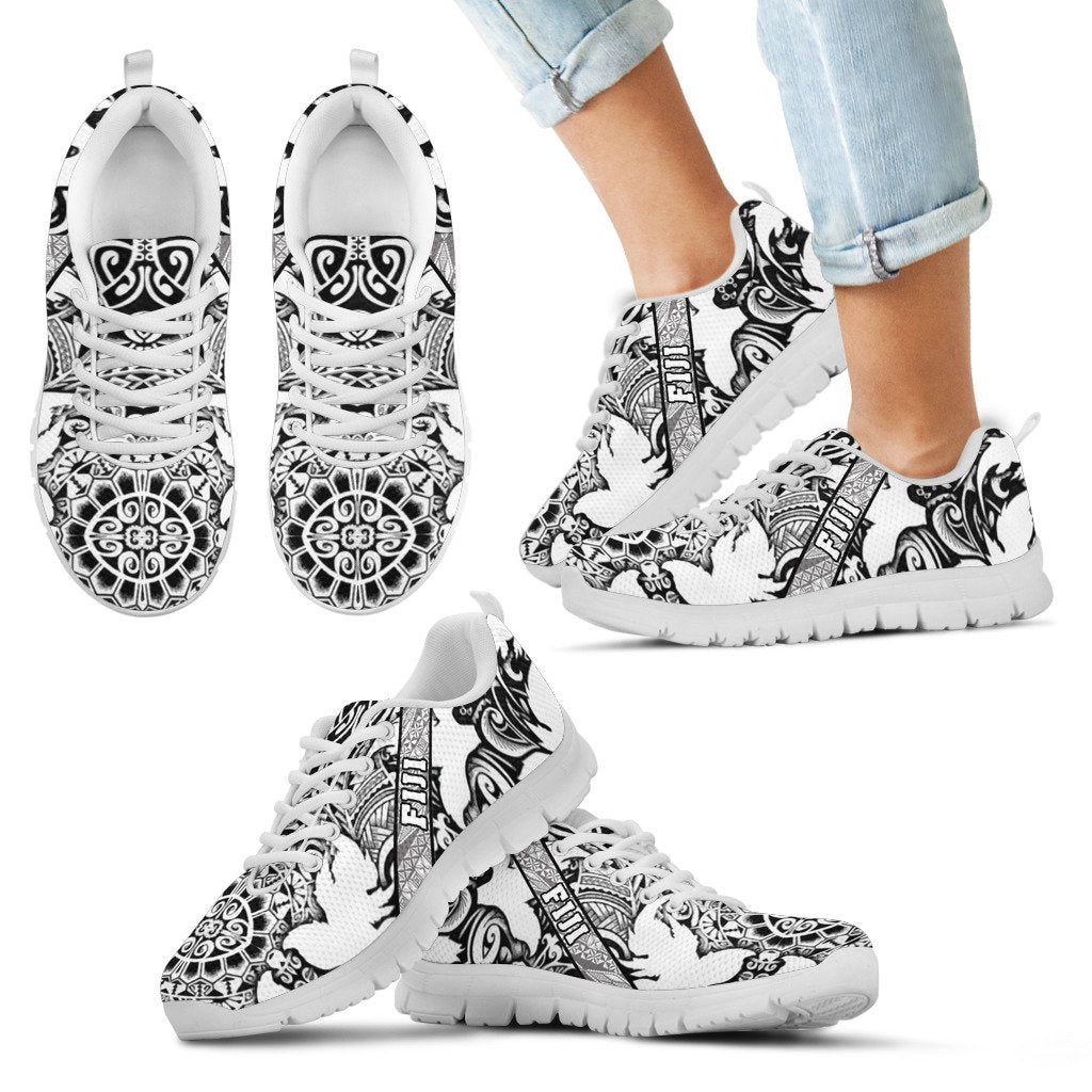 Fiji Poly Tribal Sneakers Black And White Beautiful - Vibe Hoodie Shop