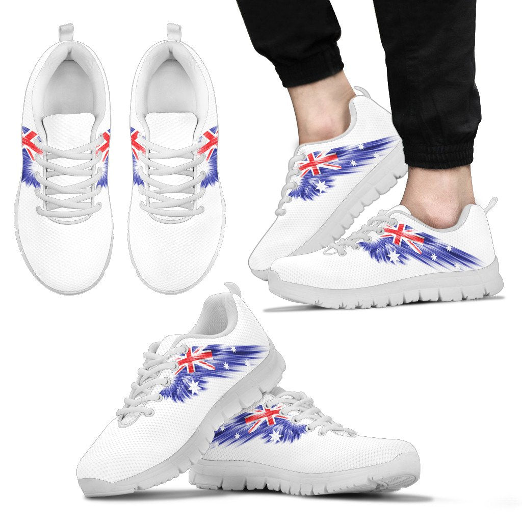 Sneakers - Aus Flag Shoes Wings White Version - Unisex Sneakers - Vibe Hoodie Shop