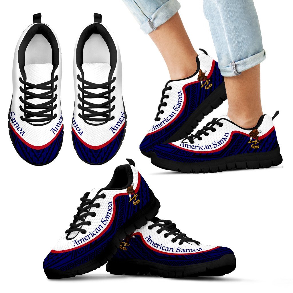 American Samoa Wave Sneakers Flag Color - Vibe Hoodie Shop