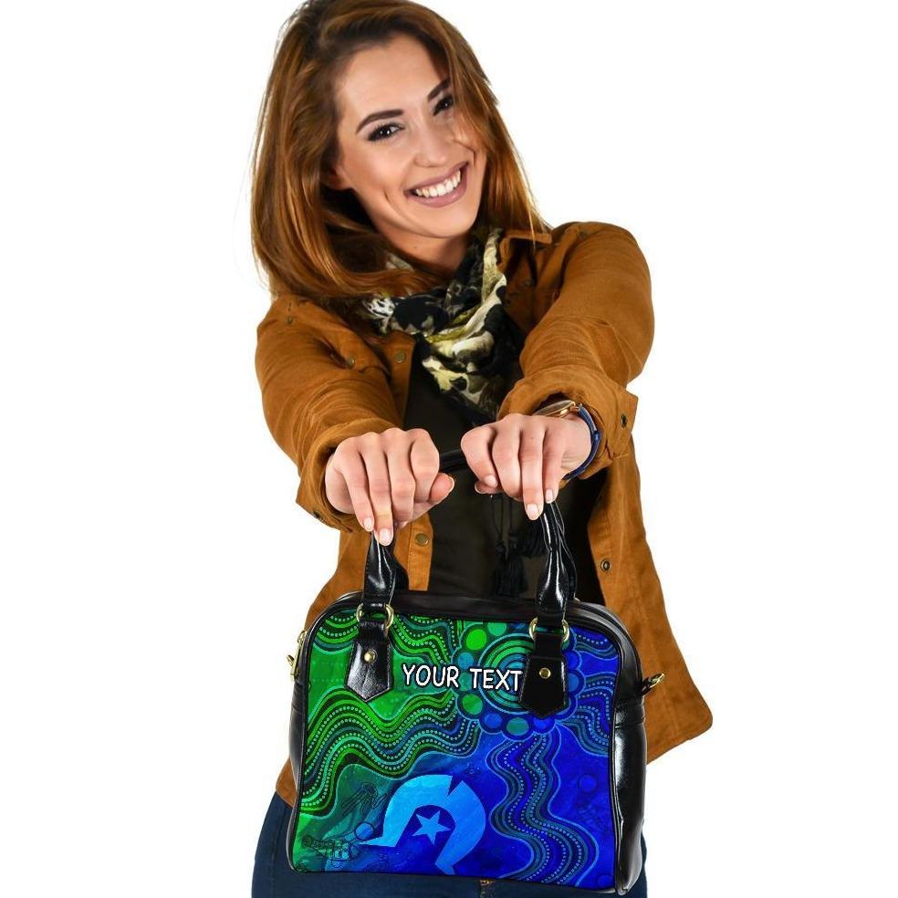 Custom Aboriginal Shoulder Handbag, Torres Strait Islands Flag - Vibe Hoodie Shop