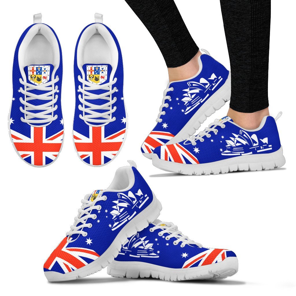 Sneakers - Sydney Opera Shoes Coat Of Arms Aus Flag - Unisex - Vibe Hoodie Shop