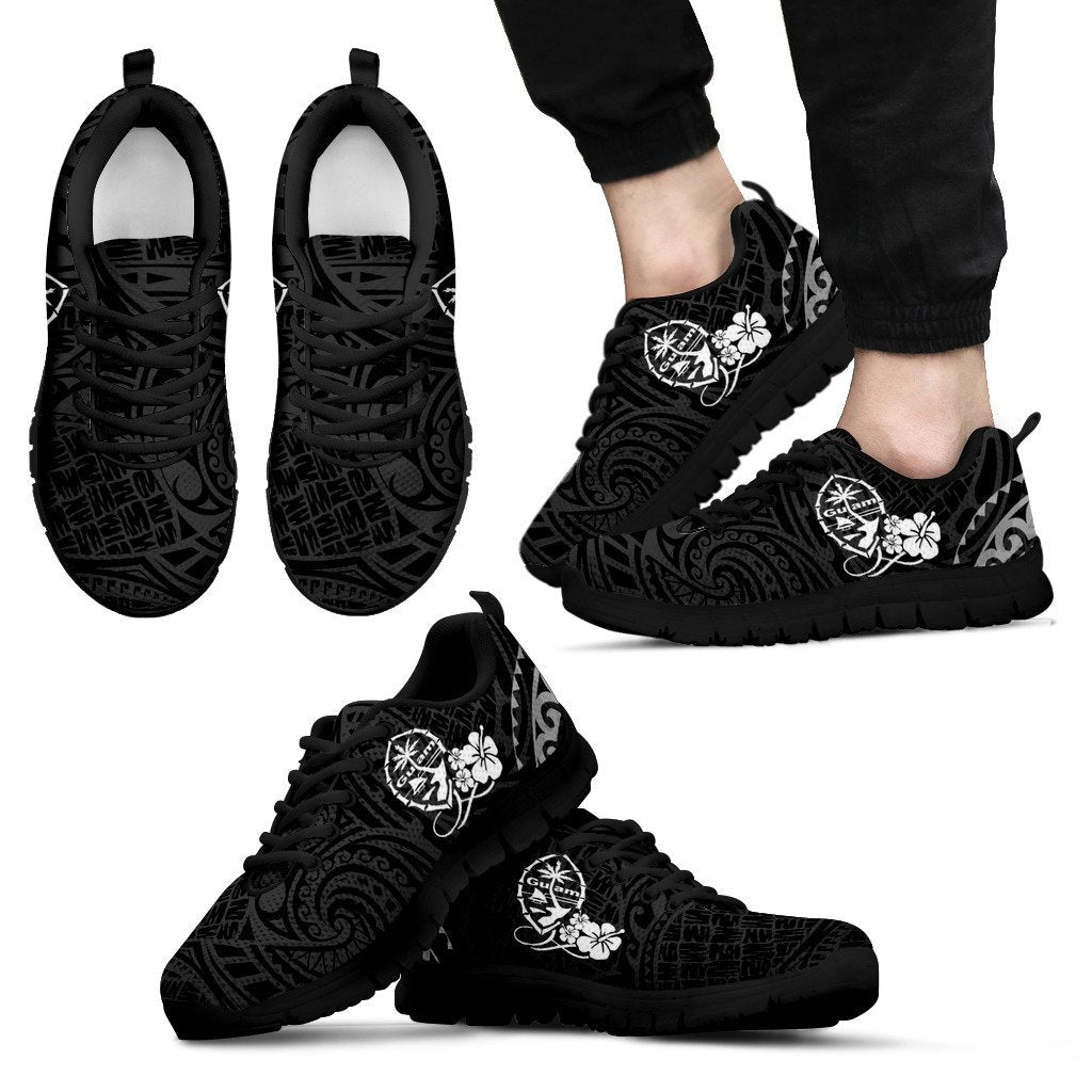 Guam Shoes - Guam seal with hibiscus Sneakers - Vibe Hoodie Shop