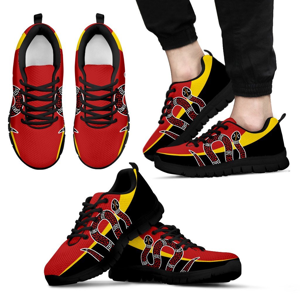 Aboriginal Sneakers, Snake Dot Painting Shoes Aboriginal Color - Vibe Hoodie Shop