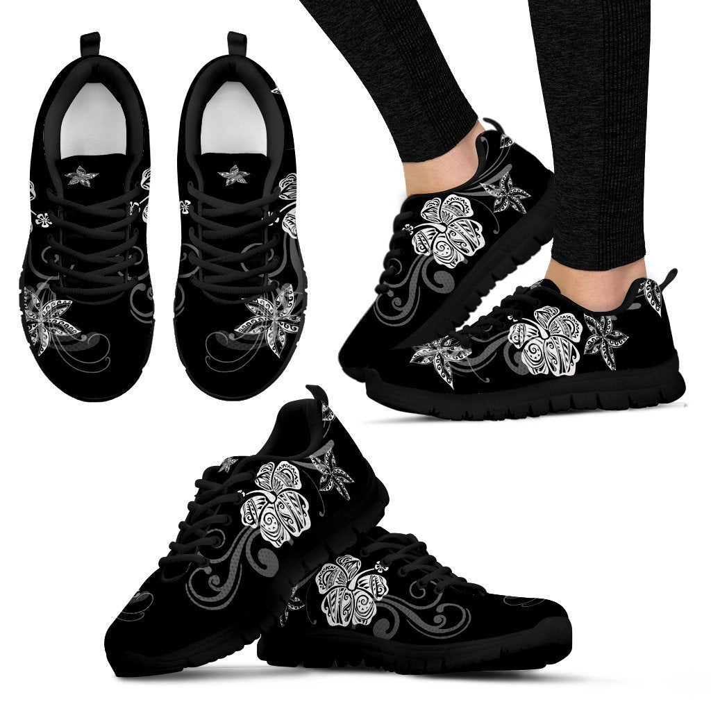 Polynesian Shoes - Hibiscus And Plumeria In Polynesian Sneakers - Vibe Hoodie Shop