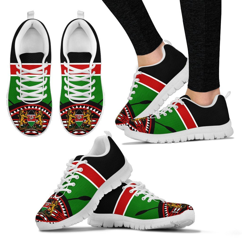 Kenya Rugby Lion Sneakers Maasai Shield - Vibe Hoodie Shop