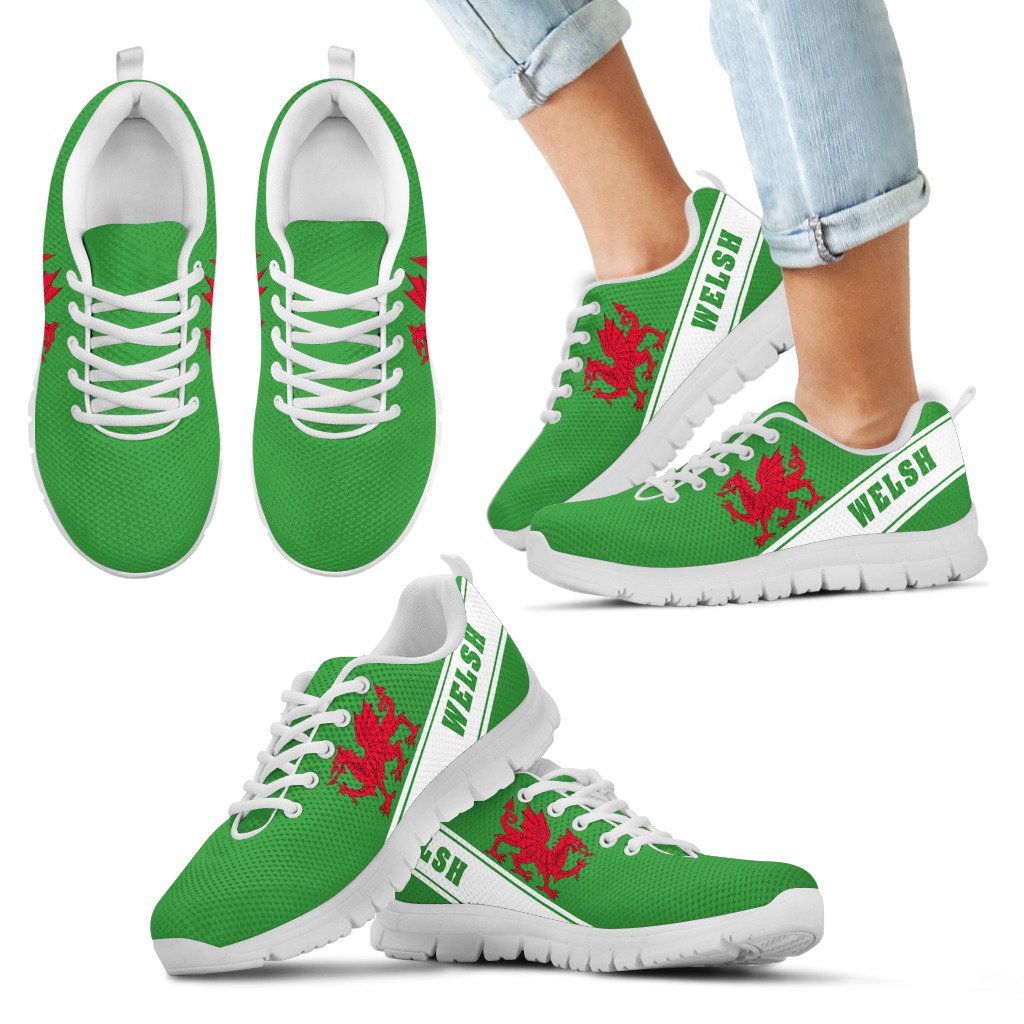 Wales Flag Sneakers - Line Style 02 - Vibe Hoodie Shop