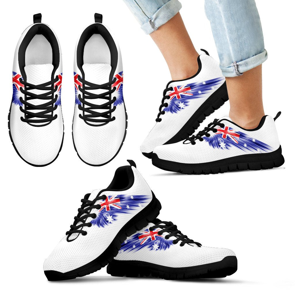 Sneakers - Aus Flag Shoes Wings White Version - Unisex Sneakers - Vibe Hoodie Shop