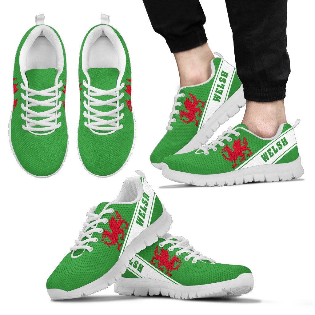 Wales Flag Sneakers - Line Style 02 - Vibe Hoodie Shop