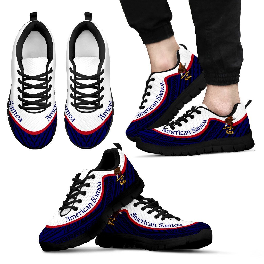 American Samoa Wave Sneakers Flag Color - Vibe Hoodie Shop