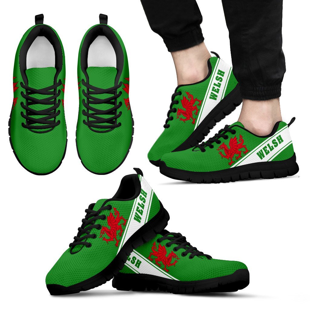 Wales Flag Sneakers - Line Style 02 - Vibe Hoodie Shop