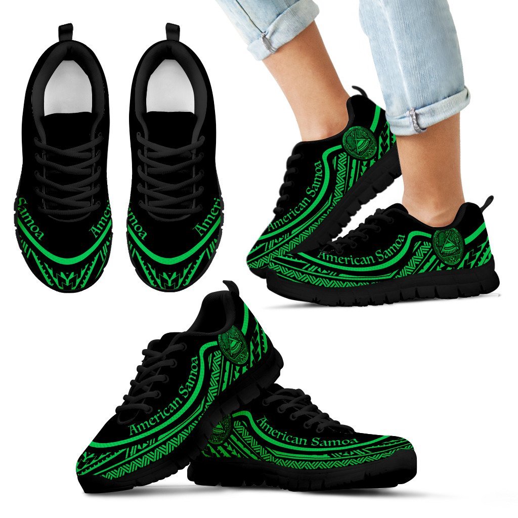 American Samoa Wave Sneakers Green Color - Vibe Hoodie Shop