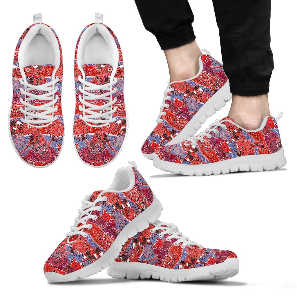 Aboriginal Sneakers, Koala Kangaroo Patterns Bohemian Style - Vibe Hoodie Shop