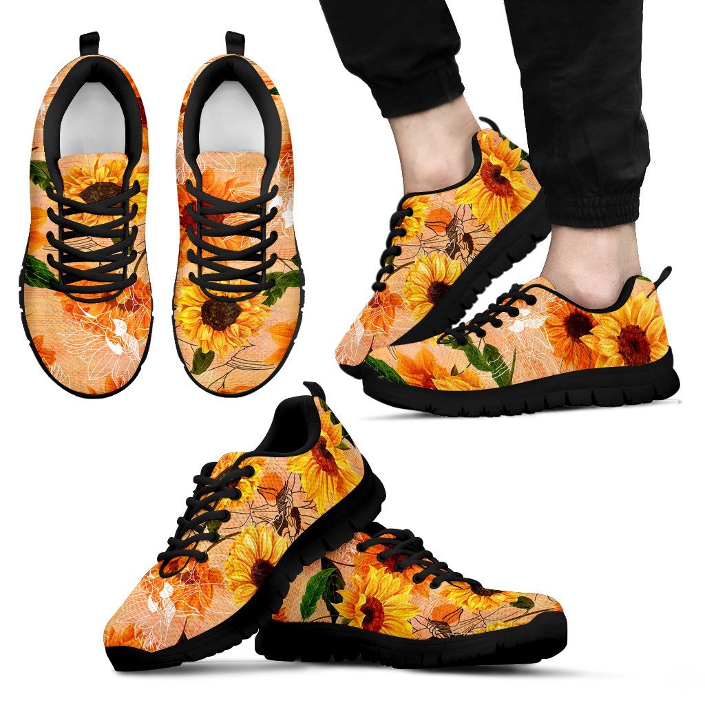 Floral Sneakers - Sunflowers Shoes Painting - Unisex - Vibe Hoodie Shop