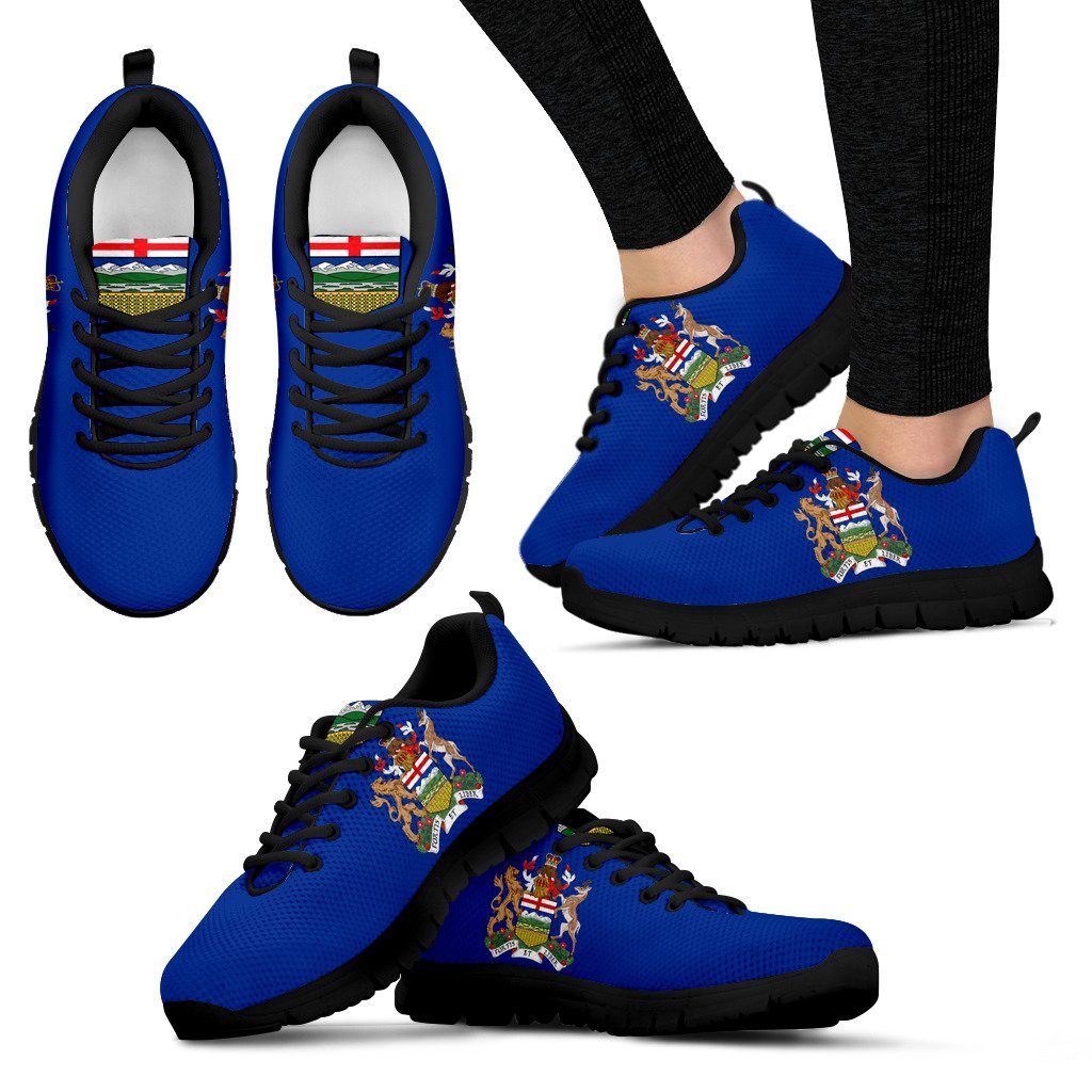 Canada Shoes - Alberta Flag And Coat Of Arm Sneakers - Vibe Hoodie Shop