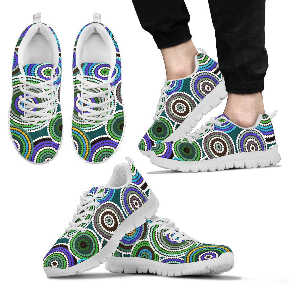 Aboriginal Sneakers, Circle Dot Painting Indigenous Shoes - Vibe Hoodie Shop