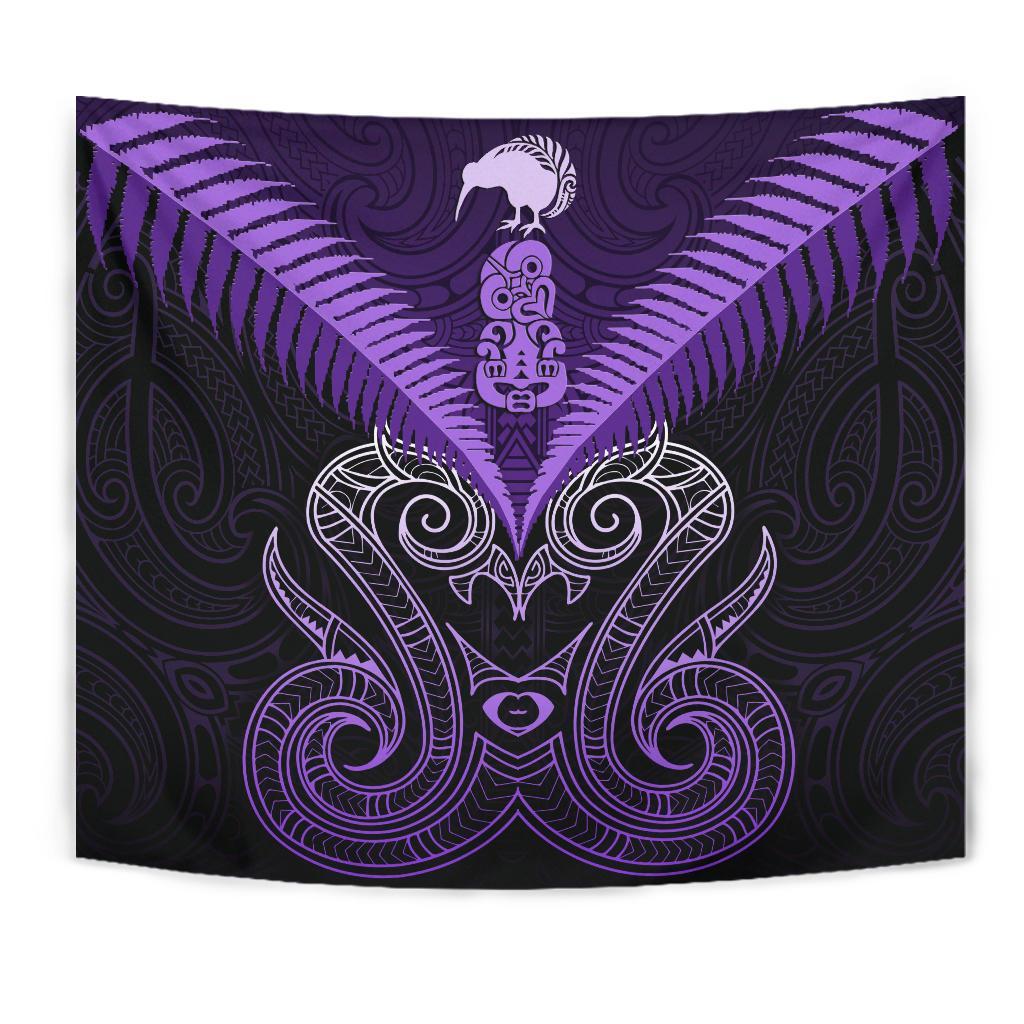 Maori Manaia New Zealand Tapestry Purple - Vibe Hoodie Shop